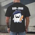 Boo Jour Ghost French Teacher Vintage Teacherlife Groovy Men's Back Print T-Shirt, gift for family, gift for coworker