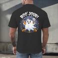 Boo Jour Ghost Halloween French Teacher Cute Coffe Croissant Men's Back Print T-Shirt, gift for family, gift for coworker