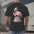 Book Lover Cute Flamingo Reading Teacher Librarian Women Men's Back Print T-Shirt, gift for family, gift for coworker