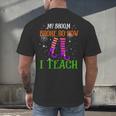 My Broom Broke So Now I Teach Teacher Witch Halloween Men's Back Print T-Shirt, gift for family, gift for coworker