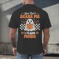 You Can't Scare Me I Teach Music Retro Teacher Halloween Men's Back Print T-Shirt, gift for family, gift for coworker