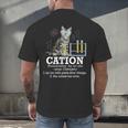 Cation Chemistry Humor Science Teacher Cat Pun Men's Back Print T-Shirt, gift for family, gift for coworker