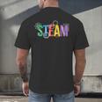 Colorful Steam Letters For Steam Program Teacher And Student Men's Back Print T-Shirt, gift for family, gift for coworker