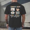 Communication Looks Different For Everyone SPED Teacher ASD Men's Back Print T-Shirt, gift for family, gift for coworker Communication Looks Different For Everyone SPED Teacher ASD Men's Back Print T-Shirt, gift for family, gift for coworker