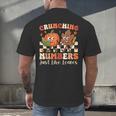 Crunching Numbers Just Like Leaves Pumpkin Fall Teacher Men's Back Print T-Shirt, gift for family, gift for coworker