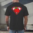 Cute Distressed Super Teacher Superhero Apple Shirt Men's Back Print T-Shirt, gift for family, gift for coworker