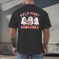 Cute Ghost Read More Books Lover Teacher Halloween Costume Men's Back Print T-Shirt, gift for family, gift for coworker