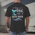 Cute Mermaid Librarian Teacher Dive Into A Good Book Reading Men's Back Print T-Shirt, gift for family, gift for coworker Cute Mermaid Librarian Teacher Dive Into A Good Book Reading Men's Back Print T-Shirt, gift for family, gift for coworker