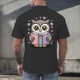 Cute Reading Owl Book Lover Teacher Librarian Bookworm Men's Back Print T-Shirt, gift for family, gift for coworker Cute Reading Owl Book Lover Teacher Librarian Bookworm Men's Back Print T-Shirt, gift for family, gift for coworker