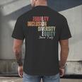 Equality Inclusion Diversity Equity Love Never Fails Teacher Men's Back Print T-Shirt, gift for family, gift for coworker Equality Inclusion Diversity Equity Love Never Fails Teacher Men's Back Print T-Shirt, gift for family, gift for coworker