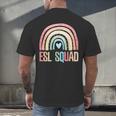 ESL Squad Teacher Crew Team Back To School English Rainbow Men's Back Print T-Shirt, gift for family, gift for coworker ESL Squad Teacher Crew Team Back To School English Rainbow Men's Back Print T-Shirt, gift for family, gift for coworker