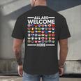 ESL Teacher All Are Welcome Here For Worlds Virtual Teachers Men's Back Print T-Shirt, gift for family, gift for coworker