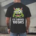 Eye Survived 100 Days Of School Monster Lover Teacher Kids Men's Back Print T-Shirt, gift for family, gift for coworker