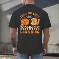 Fall In Love With Reading Book Autumn Pumpkins And Teachers Men's Back Print T-Shirt, gift for family, gift for coworker