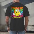Field Trip Squad Groovy Field Day Smile Face Teacher Tie Dye Men's Back Print T-Shirt, gift for family, gift for coworker