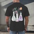 Flowers Test Tube Chemistry Student Science Teacher Women Men's Back Print T-Shirt, gift for family, gift for coworker