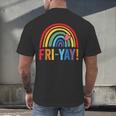 Fri-Yay Friyay Rainbow Colors Teacher Childrens Fun Designs Men's Back Print T-Shirt, gift for family, gift for coworker Fri-Yay Friyay Rainbow Colors Teacher Childrens Fun Designs Men's Back Print T-Shirt, gift for family, gift for coworker