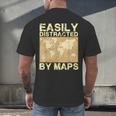 Geography Teacher Easily Distracted By Maps Men's Back Print T-Shirt, gift for family, gift for coworker Geography Teacher Easily Distracted By Maps Men's Back Print T-Shirt, gift for family, gift for coworker