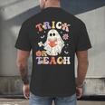 Groovy Halloween Trick Or Teach Retro Floral Ghost Teacher Men's Back Print T-Shirt, gift for family, gift for coworker Groovy Halloween Trick Or Teach Retro Floral Ghost Teacher Men's Back Print T-Shirt, gift for family, gift for coworker
