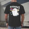 Halloween Books Librarian English Teacher Reader Reading Men's Back Print T-Shirt, gift for family, gift for coworker
