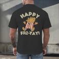 Happy Fri Yay Retro French Fries Friday Lovers Fun Teacher Men's Back Print T-Shirt, gift for family, gift for coworker