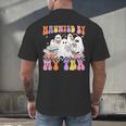 Haunted By My TBR Cute Ghosts Book Reading Teacher Halloween Men's Back Print T-Shirt, gift for family, gift for coworker