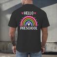 Hello Preschool Teacher Student Girls Rainbow Back To School Men's Back Print T-Shirt, gift for family, gift for coworker