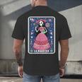 La Maestra Halloween Mexican Bingo Card Teacher Lottery Card Men's Back Print T-Shirt, gift for family, gift for coworker
