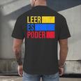 Leer Es Poder Colombian Spanish Teacher Maestra Colombia Men's Back Print T-Shirt, gift for family, gift for coworker Leer Es Poder Colombian Spanish Teacher Maestra Colombia Men's Back Print T-Shirt, gift for family, gift for coworker