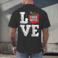 LOVE Kindergarten Teacher Student School Apple Men's Back Print T-Shirt, gift for family, gift for coworker LOVE Kindergarten Teacher Student School Apple Men's Back Print T-Shirt, gift for family, gift for coworker