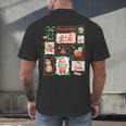 Merry And Bright Christmas Gingerbread Santa Book Teacher Men's Back Print T-Shirt, gift for family, gift for coworker