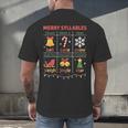 Merry Syllables Teacher Christmas Educational Kids Men's Back Print T-Shirt, gift for family, gift for coworker