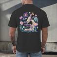 Microscope Flower Butterfly Biology Science Teacher Student Men's Back Print T-Shirt, gift for family, gift for coworker