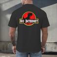 Nerdy No Internet Dinosaur Computer Science Teacher Men's Back Print T-Shirt, gift for family, gift for coworker