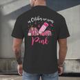 In October We Wear Pink Apple Teacher Daisy Breast Cancer Men's Back Print T-Shirt, gift for family, gift for coworker