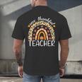One Thankful Teacher Thanksgiving Rainbow Leopard Fall Men's Back Print T-Shirt, gift for family, gift for coworker One Thankful Teacher Thanksgiving Rainbow Leopard Fall Men's Back Print T-Shirt, gift for family, gift for coworker