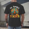 One Thankful Teacher Thanksgiving Turkey Cute Crayon Pencil Men's Back Print T-Shirt, gift for family, gift for coworker One Thankful Teacher Thanksgiving Turkey Cute Crayon Pencil Men's Back Print T-Shirt, gift for family, gift for coworker
