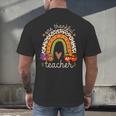 One Thankful Teacher Thanksgiving Turkey Rainbow Fall Men's Back Print T-Shirt, gift for family, gift for coworker One Thankful Teacher Thanksgiving Turkey Rainbow Fall Men's Back Print T-Shirt, gift for family, gift for coworker