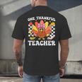 One Thankful Teacher Turkey Thanksgiving Teaching Men's Back Print T-Shirt, gift for family, gift for coworker