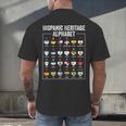 Hispanic Flags Alphabet Hearts Latin Heritage For Teacher Men's Back Print T-Shirt, gift for family, gift for coworker