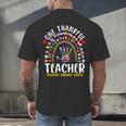 Hispanic Heritage Month One Thankful Teacher Rainbow Men's Back Print T-Shirt, gift for family, gift for coworker