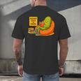 Pickle Reading Books Bookworm Teacher Librarian Kids Retro Men's Back Print T-Shirt, gift for family, gift for coworker