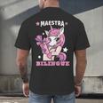 Pink Unicorn Spanish Teacher Regalos Para Bilingue Teacher Men's Back Print T-Shirt, gift for family, gift for coworker