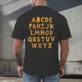 Pumpkin ABC Halloween Alphabet Costume School Teacher Kids Men's Back Print T-Shirt, gift for family, gift for coworker