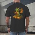 Reading Dragon Shirt For Bookish Teacher Librarian Bookworm Men's Back Print T-Shirt, gift for family, gift for coworker
