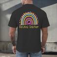 Retired Teacher Rainbow Men's Back Print T-Shirt, gift for family, gift for coworker