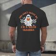 Retro You Can't Scare Me I'm A Math Teacher Cute Ghost Women Men's Back Print T-Shirt, gift for family, gift for coworker