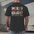 Retro Merry Teacher Bright Students Christmas Teacher Men's Back Print T-Shirt, gift for family, gift for coworker