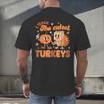 Retro I Teach The Cutest Turkey Thanksgiving Pumpkin Teacher Men's Back Print T-Shirt, gift for family, gift for coworker Retro I Teach The Cutest Turkey Thanksgiving Pumpkin Teacher Men's Back Print T-Shirt, gift for family, gift for coworker