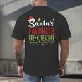 Santa's Favorite Pre-K Teacher Christmas Santa Hat Lights For Men Women Kids Men's Back Print T-Shirt, gift for family, gift for coworker